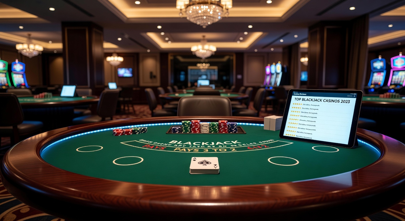 Blackjack table setup in a casino environment