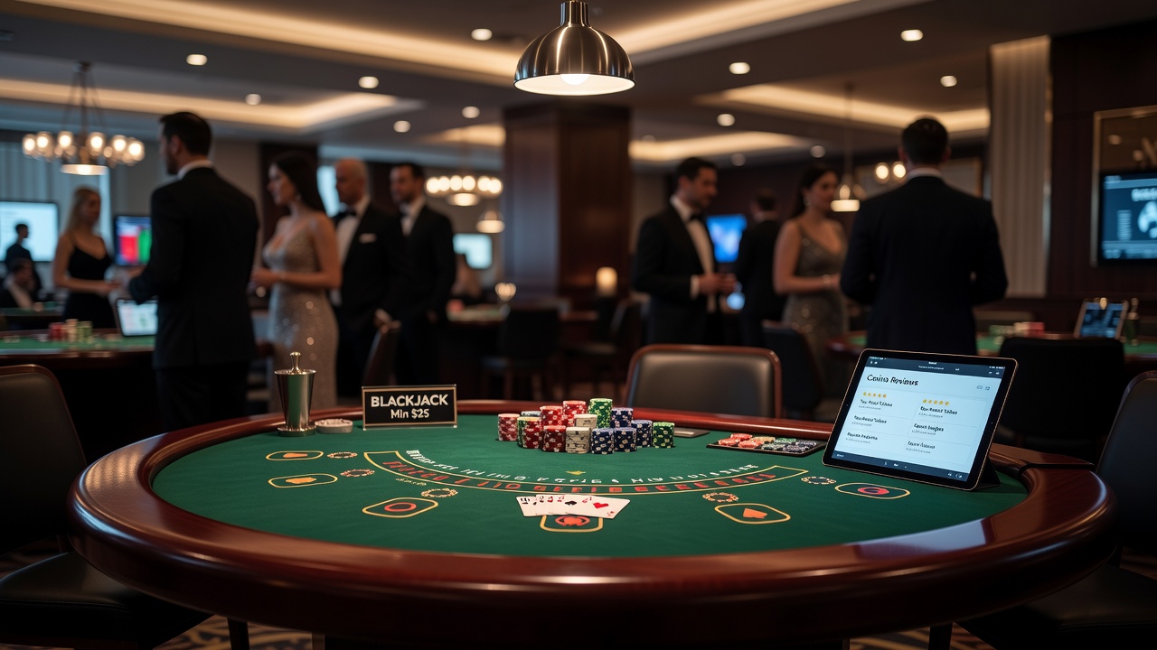 Detailed view of blackjack strategy charts alongside casino performance statistics