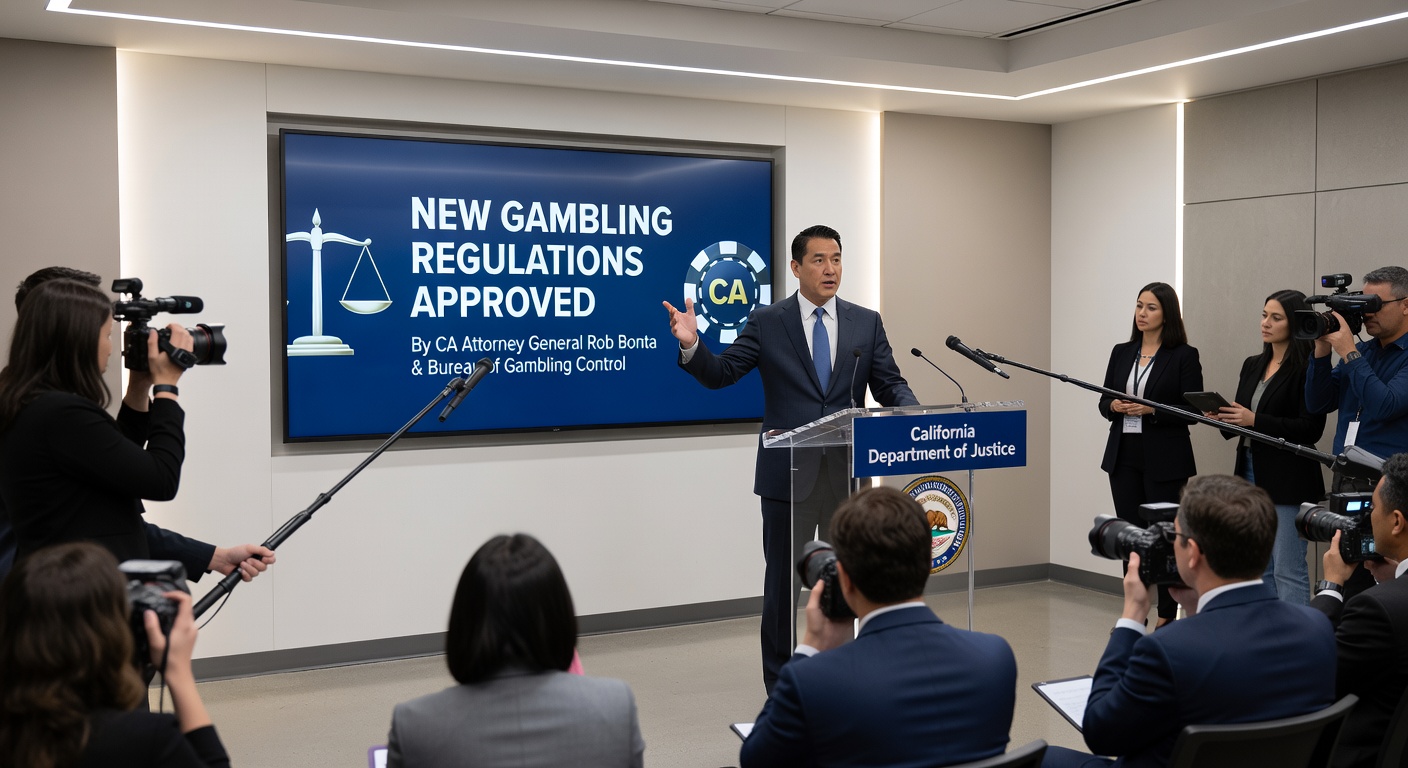 Legal documents and gavel on a table, symbolizing the new California gambling regulations and industry legal challenges