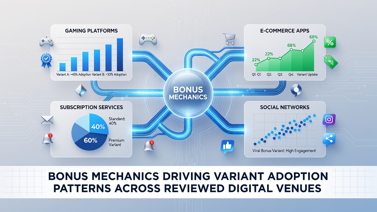 Analytics dashboard from a digital gaming venue showing variant adoption rates linked to bonus campaigns