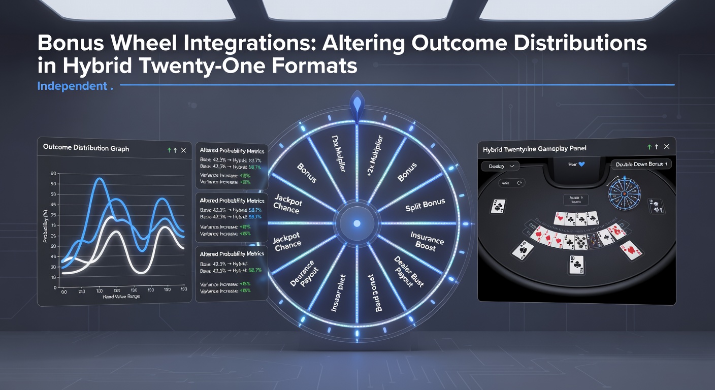 Statistical chart displaying altered payout distributions after bonus wheel implementation in hybrid twenty-one games