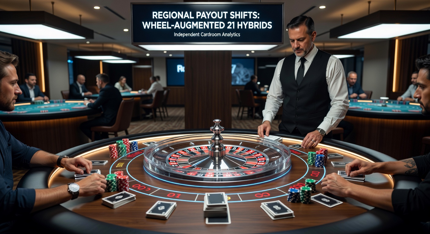 Illustration of regional payout shifts in wheel-augmented twenty-one hybrids at independent cardrooms