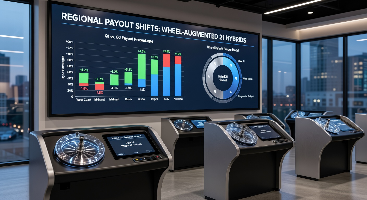 Chart showing payout distribution changes in wheel-augmented blackjack at cardrooms