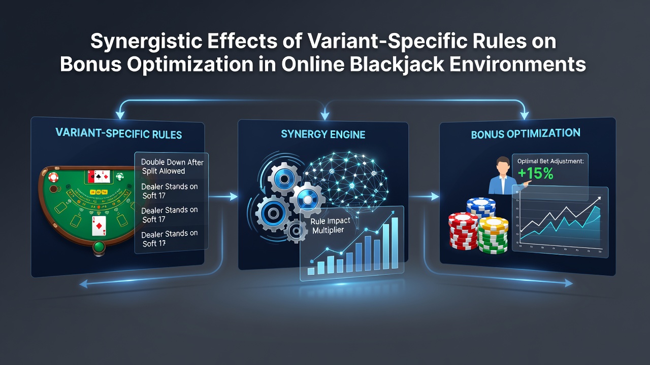 Diagram showing interactions between blackjack variant rules and bonus structures in online platforms