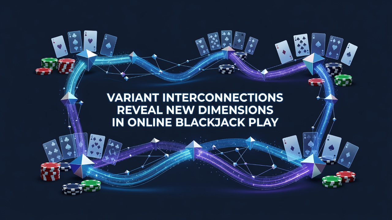 Digital interface displaying multiple blackjack variant connections and strategy overlays