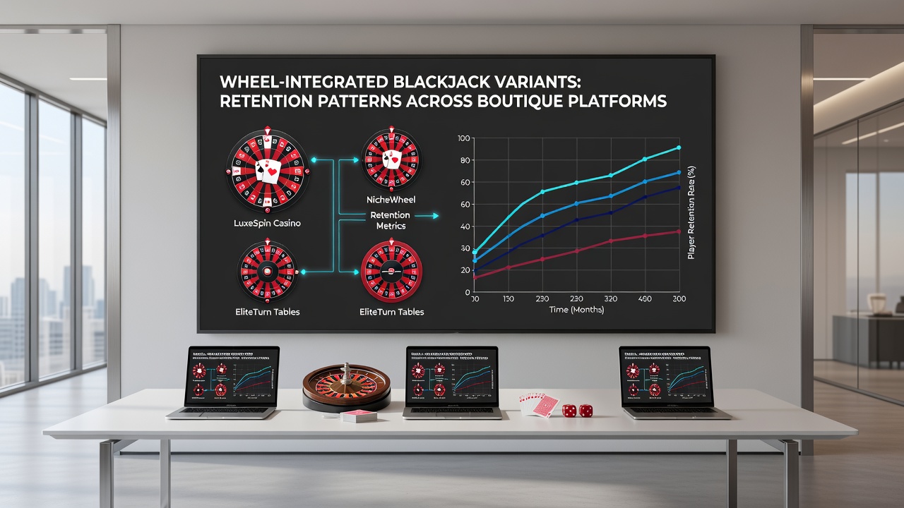 Analytics dashboard showing retention curves for wheel-integrated blackjack across multiple boutique casino platforms
