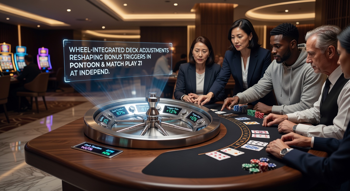 Detailed view of deck adjustment tools and wheel mechanics affecting bonus triggers in Match Play 21